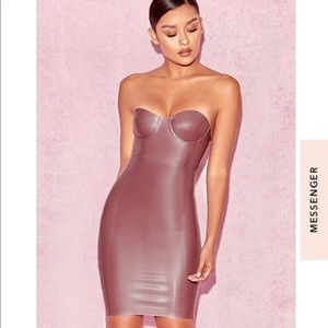 Electric Rose Strapless Latex Dress